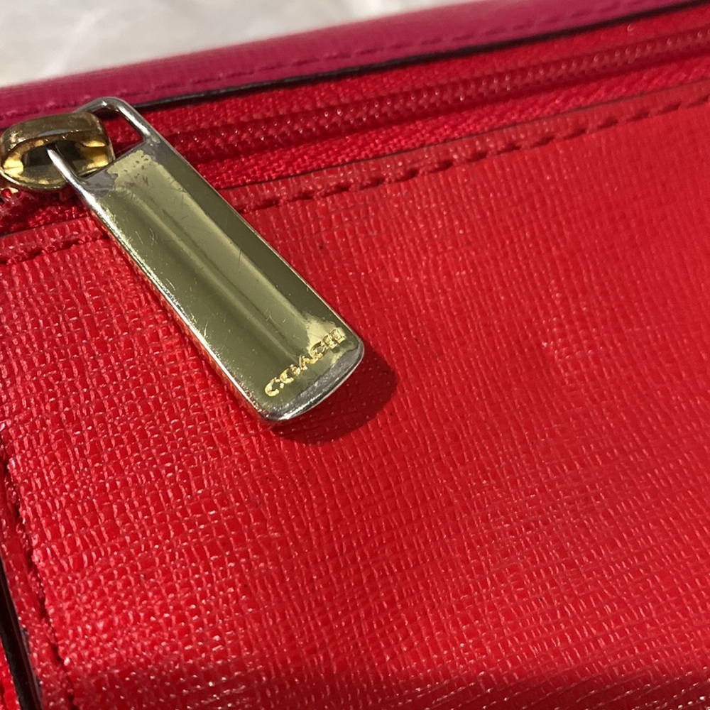 COACH color block long line wallet snap closure card compartments leather - Picture 4 of 12